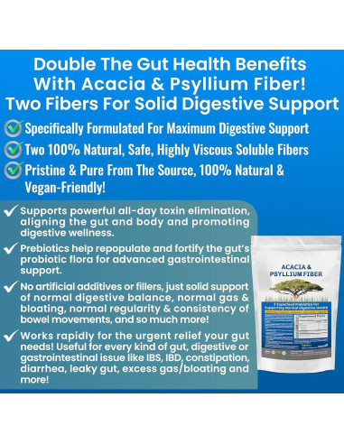 Polvo de Fibra Soluble Orgánica Acacia y Psyllium 0.68 kg