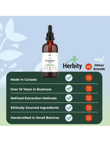 Tintura de Flor de Pasión Herbity 100 ml - Sin Alcohol, Vegano