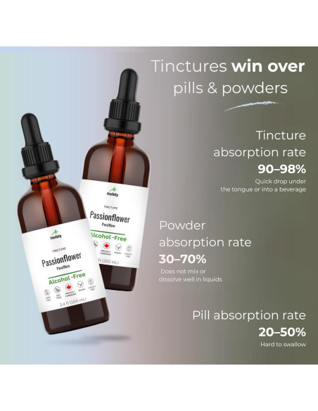 Tintura de Flor de Pasión Herbity 100 ml - Sin Alcohol, Vegano