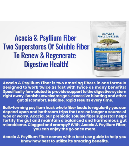 Polvo de Fibra Soluble Orgánica Acacia y Psyllium 0.68 kg