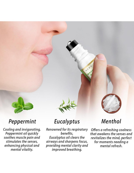 Roll On de Magnesio Mentol New Miuz 10ml - Alivio Rápido para Migrañas