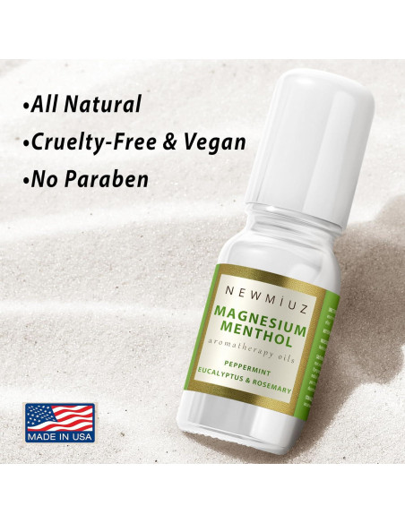 Roll On de Magnesio Mentol New Miuz 10ml - Alivio Rápido para Migrañas