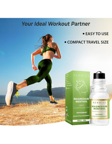 Roll On de Magnesio Mentol New Miuz 10ml - Alivio Rápido para Migrañas