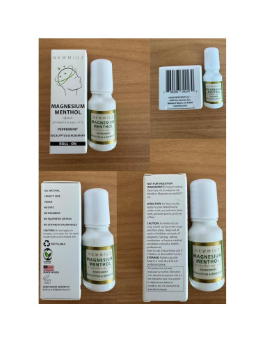 Roll On de Magnesio Mentol New Miuz 10ml - Alivio Rápido para Migrañas