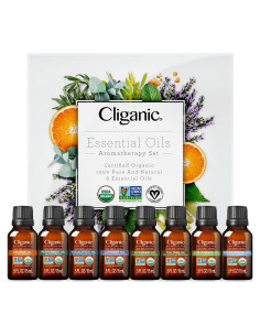 Set de Aceites Esenciales Orgánicos Cliganic - 8 Piezas 100% Puro