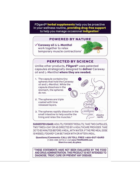Suplemento Digestivo FDgard 36 Cápsulas - Alivio Indigestión