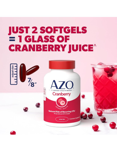 Suplemento de Arándano AZO 100 Cápsulas Blandas Sin Azúcar