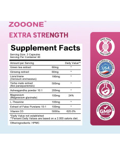 Cápsulas de Yerba Mate Zooone - Suplemento Energético 120 Unidades 2