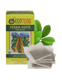 Té de Yerba Mate Orgánico Sin Ahumar Ecoteas - 24 Bolsitas