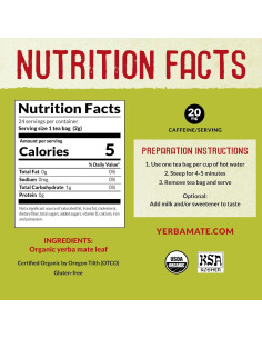 Té de Yerba Mate Orgánico Sin Ahumar Ecoteas - 24 Bolsitas 2