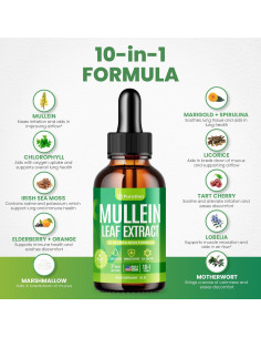 Gotas de Mullein Purafina 30ml - Extracto Orgánico para Pulmones 2