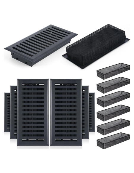 Juego de 12 rejillas de piso Baquler 10x25 cm con filtros