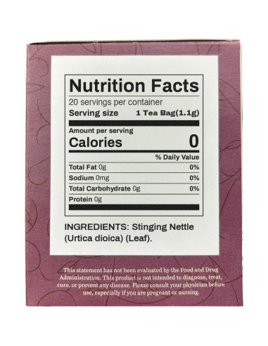 Té Herbal Hoja de Ortiga Orgánico 20 Bolsitas Botánicos