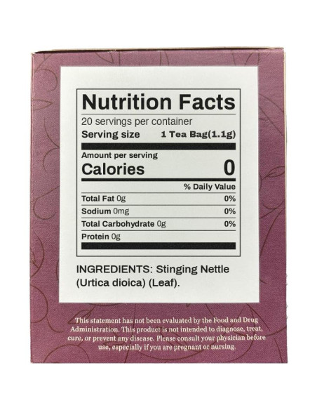 Té Herbal Hoja de Ortiga Orgánico 20 Bolsitas Botánicos