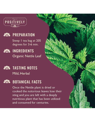 Té Herbal Hoja de Ortiga Orgánico 20 Bolsitas Botánicos
