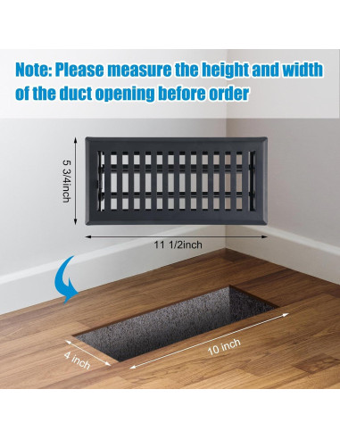 Juego de 12 rejillas de piso Baquler 10x25 cm con filtros