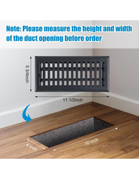 Juego de 12 rejillas de piso Baquler 10x25 cm con filtros