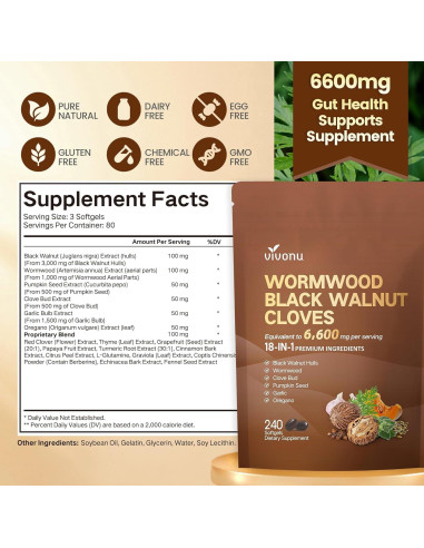 Cápsulas Digestivas 18 en 1 VivoNu 240 Geles Blandos 6600mg