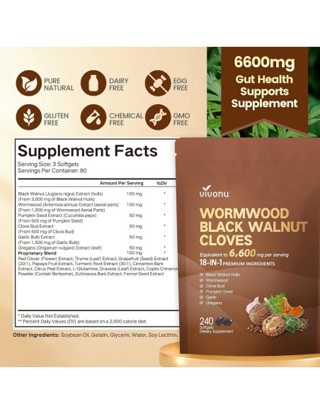 Cápsulas Digestivas 18 en 1 VivoNu 240 Geles Blandos 6600mg