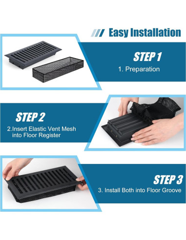 Juego de 12 rejillas de piso Baquler 10x25 cm con filtros