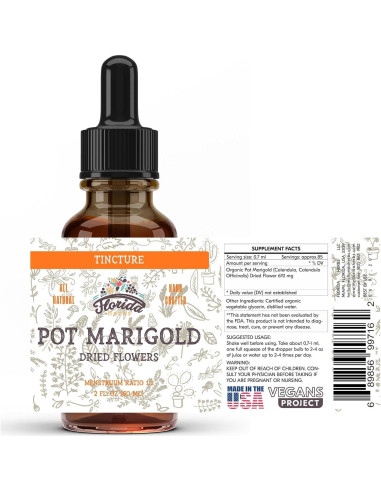 Tintura de Caléndula Orgánica Florida Herbs 59 ml - Suplemento Salud