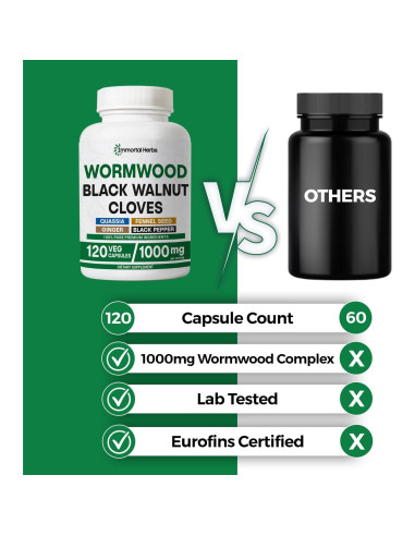 Cápsulas de Ajenjo Dulce Immortal Herbs 120 unidades 7 en 1