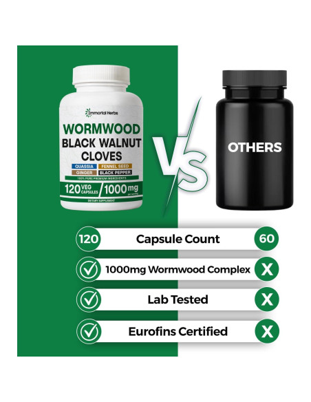 Cápsulas de Ajenjo Dulce Immortal Herbs 120 unidades 7 en 1