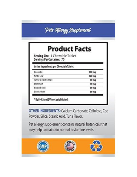 Suplemento Inmunológico para Perros y Gatos - Alivio Alergias - 2 Botellas (300 Masticables)