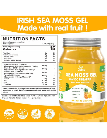 Gel de Musgo Marino Irlandés OALSE 425g Mango Piña Vegano