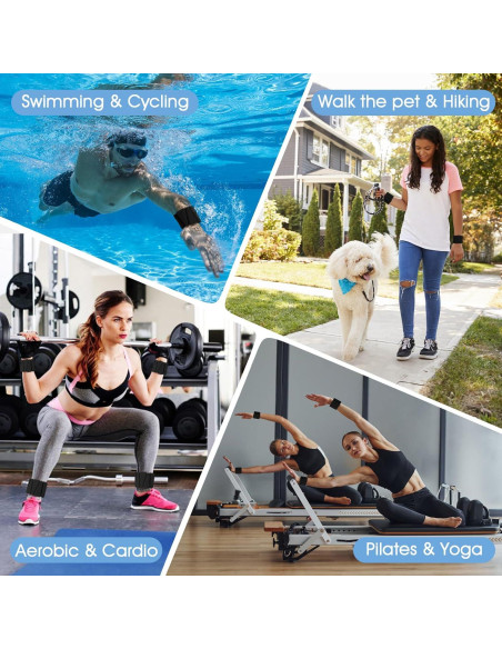 Pesas de Muñeca Ajustables FOUUAAOOU 0.9kg para Yoga y Gimnasio