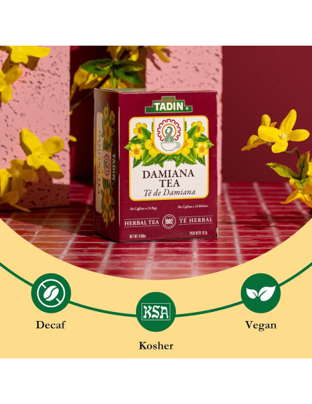 Té de Hierbas Sin Cafeína Tadin Damiana 144 Bolsitas