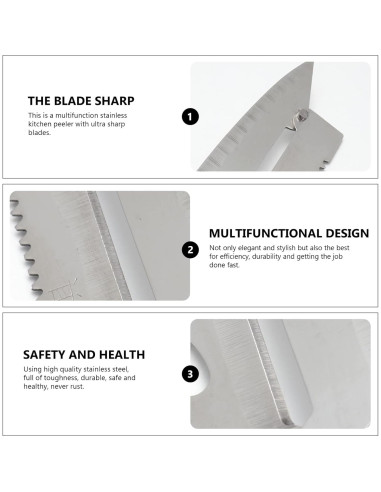 Cuchillo Pelador Multifuncional BESTonZON Acero Inoxidable 2 Pcs