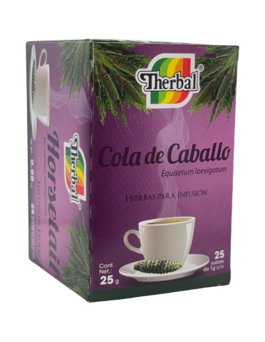 Té Cola de Caballo Therbal - 25 Bolsitas 100% Natural Vegano