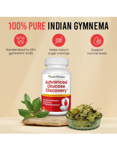 Suplemento de Glucosa Nature's Value con Gymnema - 90 Cápsulas Veganas 2