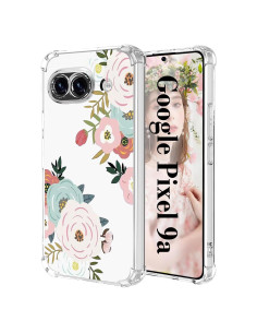 Funda clara para Google Pixel 9A Tcaraersing floral TPU