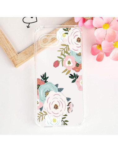 Funda clara para Google Pixel 9A Tcaraersing floral TPU