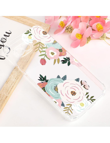 Funda clara para Google Pixel 9A Tcaraersing floral TPU