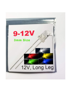 LEDs 3mm Bowerful 100pcs Mezcla 5 Colores 9-12V Sin Resistencia