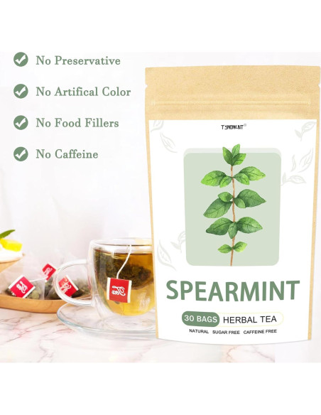 Té de Menta Verde Orgánico T'SMOMENT 30 Bolsitas 100% Natural