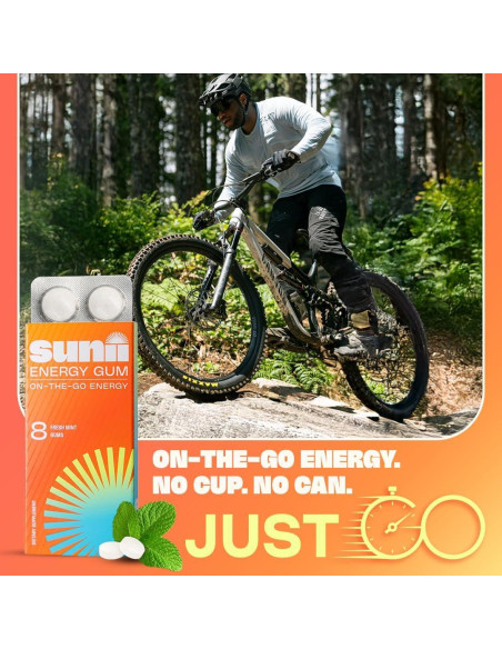 Chicle Energético Sunii - 50mg Cafeína, Sin Azúcar, 48pcs