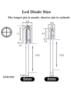 100 Diodos LED 3mm Verdes YIWANSON - Brillantes y Eficientes 2