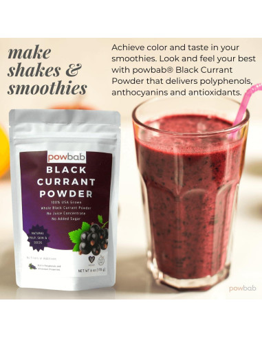 Polvo de Grosella Negra 100% powbab - 170g Sin Azúcar