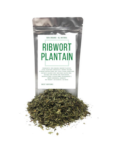 Hierba de Plantago Lanceolata 30g - 100% Natural - Vegano