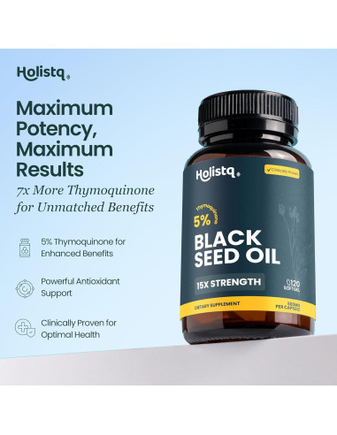 Cápsulas de Aceite de Semilla Negra Holistiq 120 Gelatinas Blandas