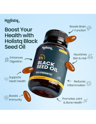 Cápsulas de Aceite de Semilla Negra Holistiq 120 Gelatinas Blandas