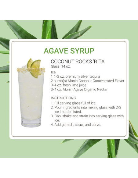 Jarabe de Agave Orgánico Monin 750 ml - Sin Gluten, No OGM