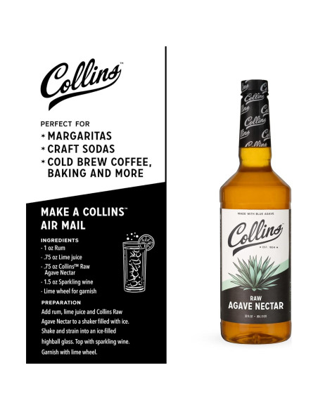 Néctar de Agave Crudo Collins 32 oz - Endulzante Natural