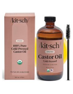 Aceite de Ricino Orgánico Kitsch 473 ml - Crecimiento Cabello y Piel