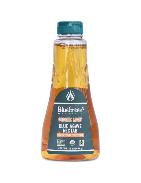 Néctar Orgánico de Agave Azul Verde 453g - Bajo Índice Glucémico