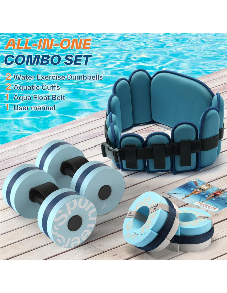 Conjunto de Ejercicio Acuático Sportneer - Pesas y Cinturón